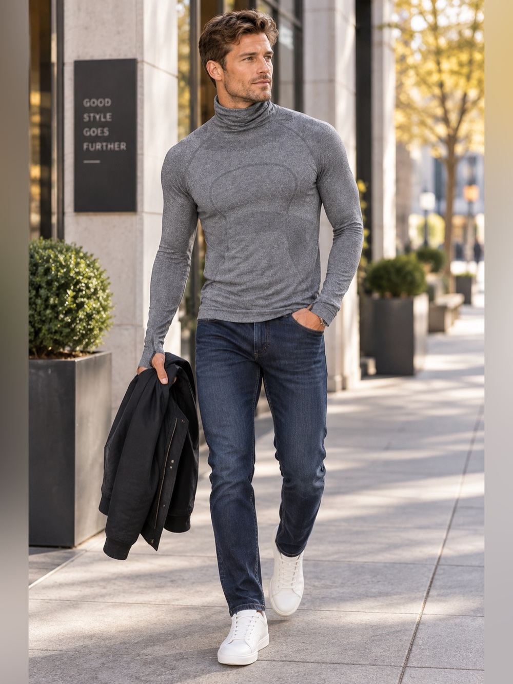 Lululemon Men’s Seamless Turtleneck Mock Neck Long Sleeve Grey M